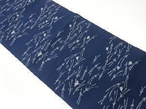 手織り紬松葉に銀杏模様織出し名古屋帯